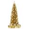 Costway 6ft. Unlit Champagne Gold Tinsel Slim Christmas Tree